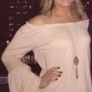 Off-The-Shoulder Long Sleeve Shirt